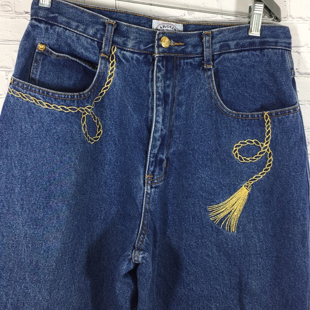 Carolina Blues Jeans Women Size 14 Denim Goldtone Accent at Pockets